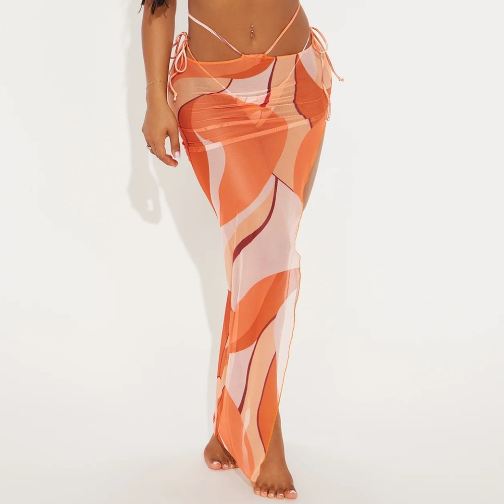 Orange cover up skirt